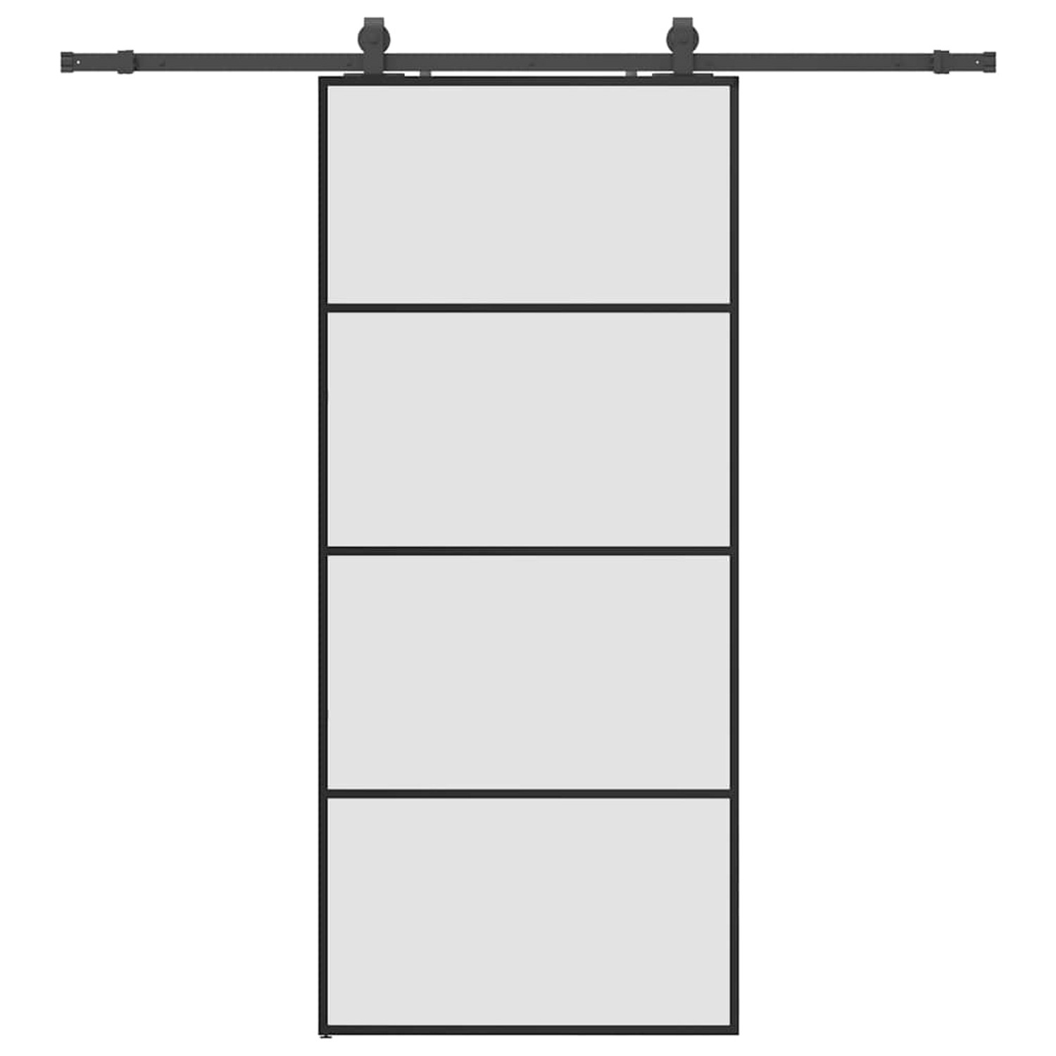 vidaXL Schiebetür mit Beschlag Schwarz 90x205 cm ESG-Glas 3375859 günstig online kaufen