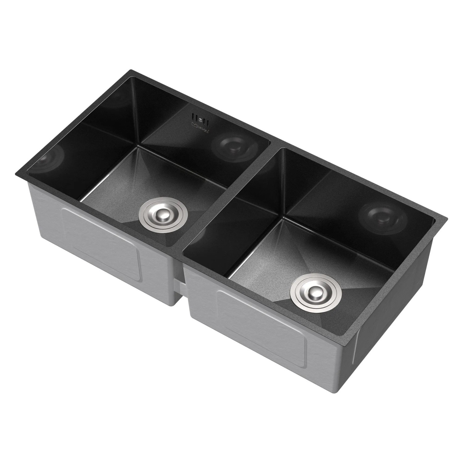 ML-Design Doppelspülbecken Edelstahl Anthrazit 81,5x40 cm mit Siphon