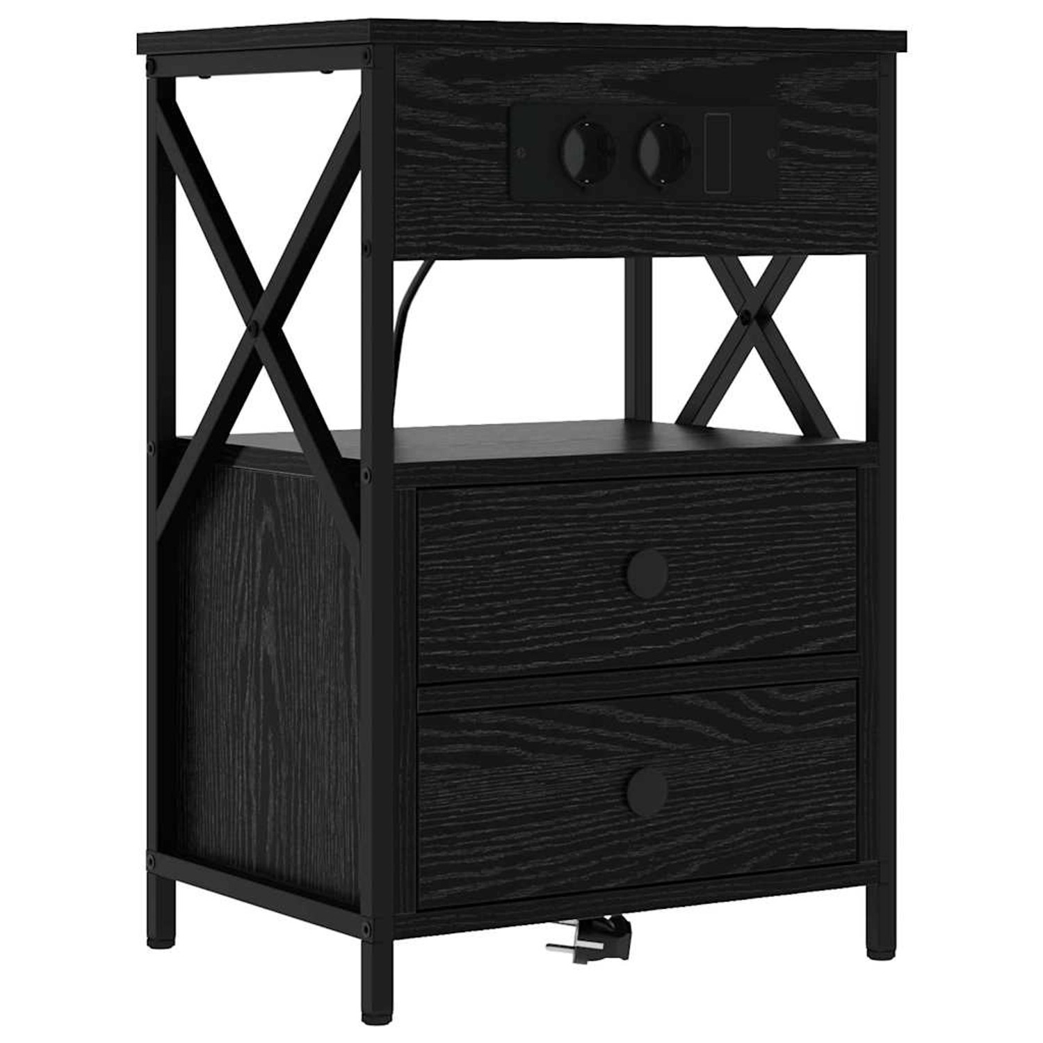 vidaXL Nachttisch Schwarze Eiche 40 x 31 x 60 cm Holzwerkstoff 859460 günstig online kaufen