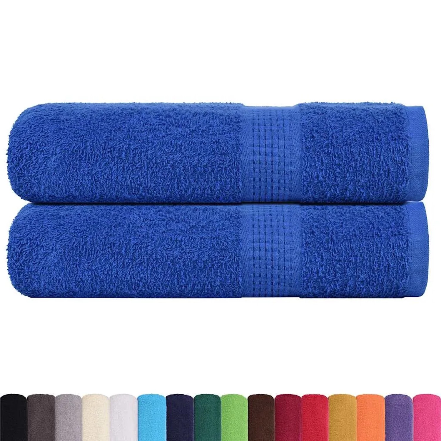vidaXL Duschtücher 2 Stk Blau 70x140 cm 360 g/m² 100% Baumwolle 136713