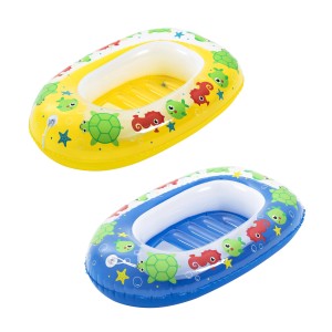 Bestway Kiddie Raft, aufblasbares Schlauchboot für Kinder, 91x61x20 cm, in Gelb und Blau.
