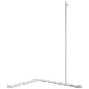 Delabie Be-Line D35 Handlauf mit verstellbarer Stange, 2-Wandmontage, Aluminium weiß.
