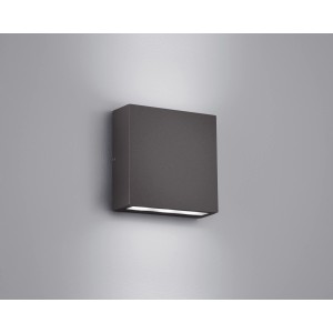Moderne, anthrazitfarbene LED-Wandleuchte Thames für Innen & Außen mit Up-Down Licht.