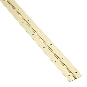 SOTECH Stangenscharnier in Messingoptik, 1000x40mm, mit Bohrlöchern für Möbelbau und DIY Projekte.