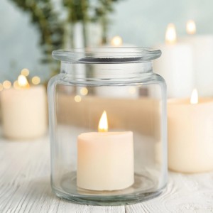 Relaxdays Windlicht Glas Transparent 12er Set 9,5 cm x 8 cm