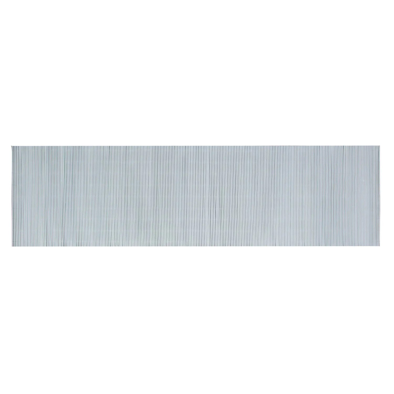Silberne Kunststoff Sichtschutzmatte, 90x300cm, für Balkon & Terrasse.