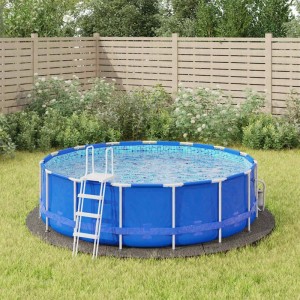 vidaXL Pool-Bodentuch Hellgrau Ø366 cm Polyester Geotextil 94217