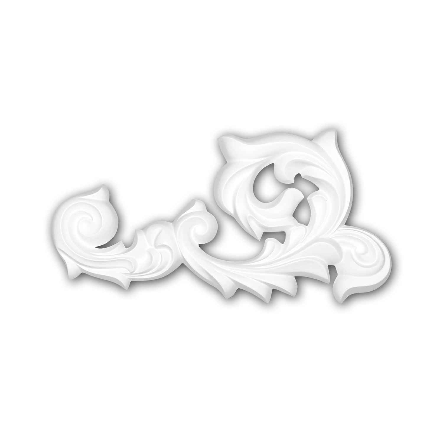 Thumbnail - PROFHOME 160023 Zierelement dekoratives Element Stuckdekor aus Polyurethan 29,8 cm x 15,8 cm x 3,0 cm Weiß