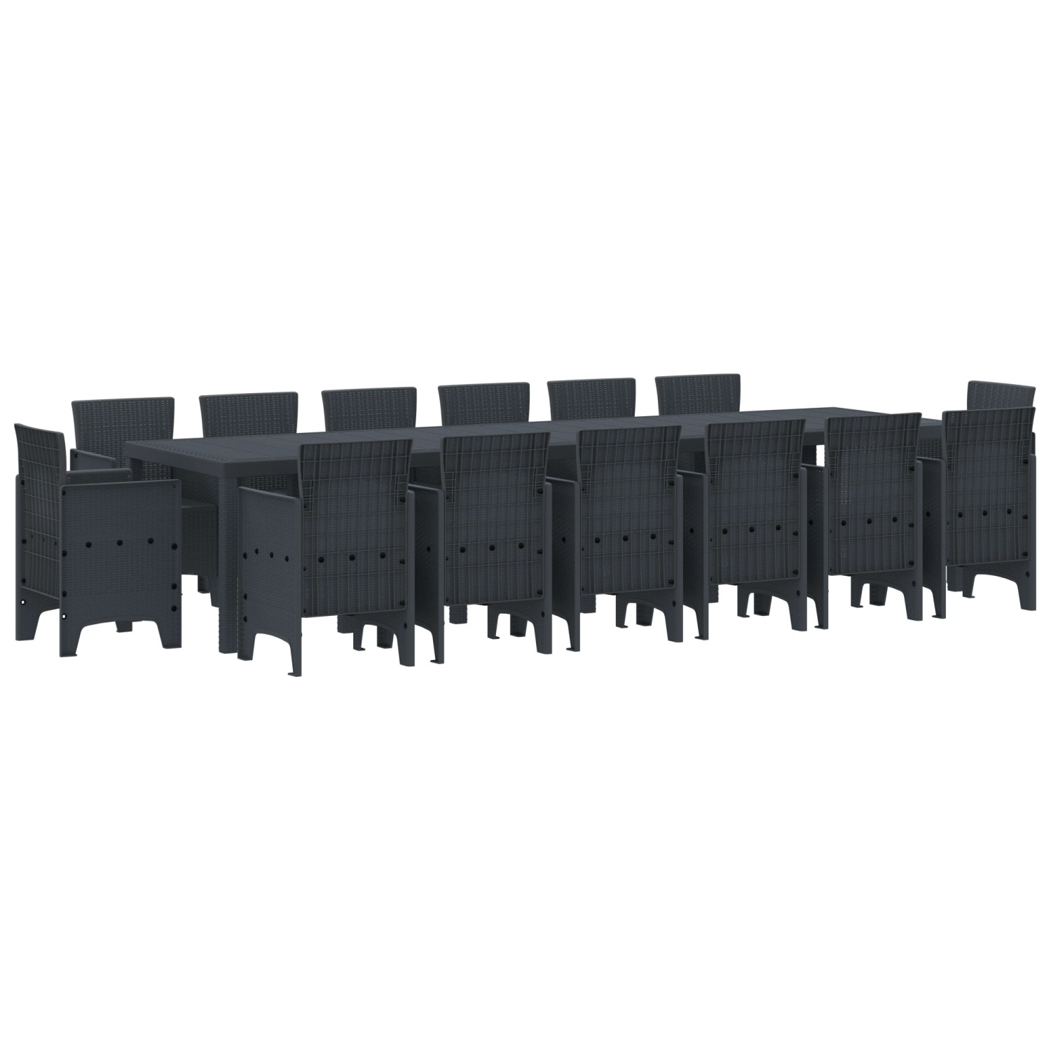 vidaXL 15-Teiliges Garten-Dining-Set Anthrazit Poly-Rattan 3378632 günstig online kaufen