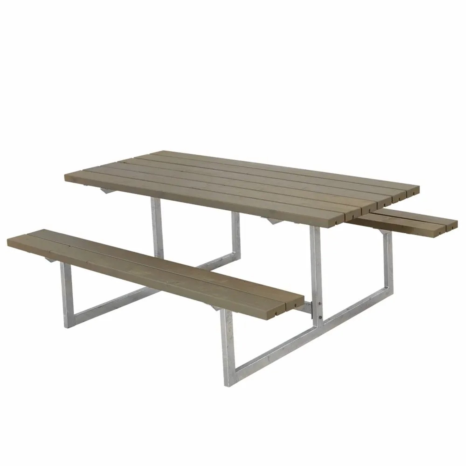 PLUS Gartenmöbel-Set Basic 177 cm Graubraun mit Tisch-Bank-Kombination FSC MIX 70 %