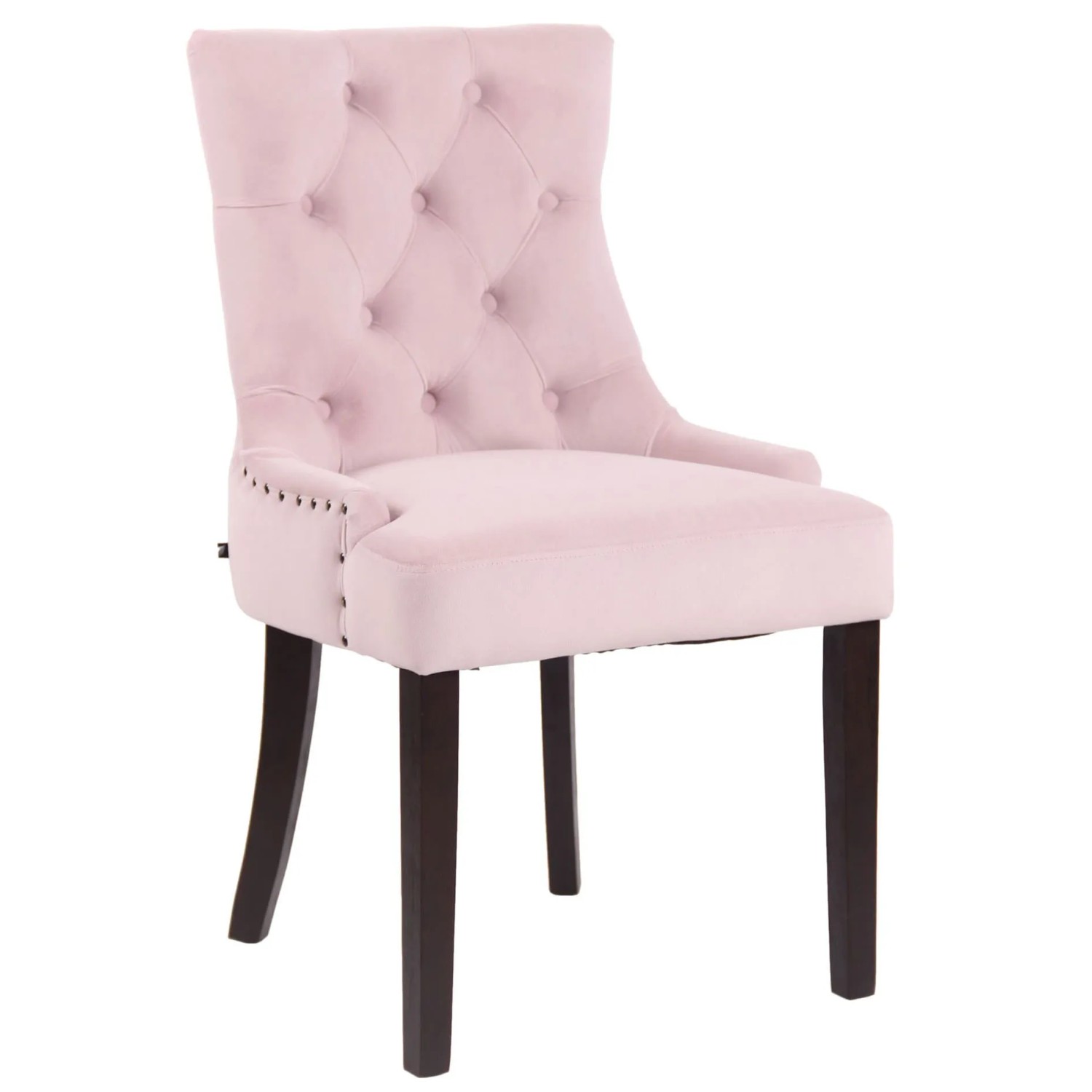 DELUKE Esszimmerstuhl HILON Samt Pink 55x58x92cm Braun Essstühle Esszimmerstühle Küchenstühle Wohnzimmerstühle