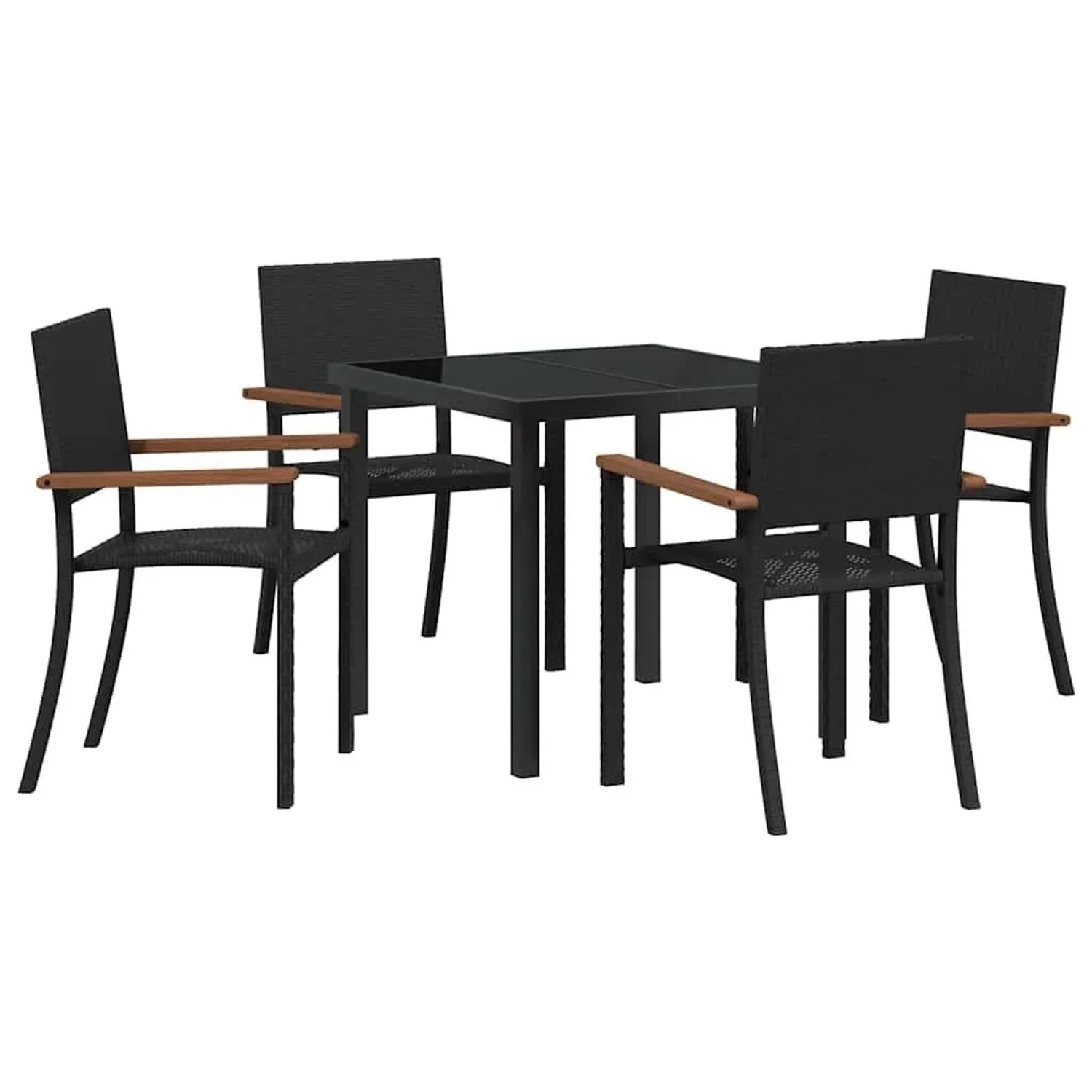 vidaXL Garten Essgruppe 5-Tlg Schwarz Poly Rattan 3379416 günstig online kaufen