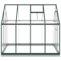 Grünes vidaXL Gewächshaus 224x169x202 cm mit Aluminiumrahmen, transparenten Platten und Fundament.