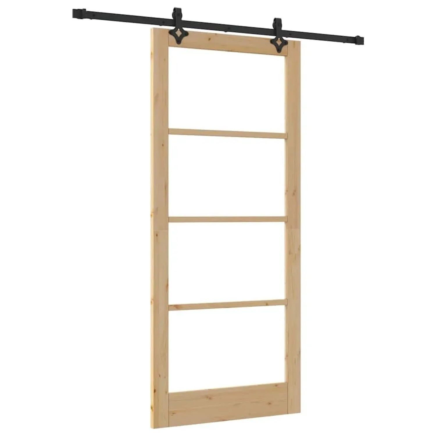 vidaXL Schiebetür ORKDAL Natur und Schwarz 93 x 211 cm 3332177