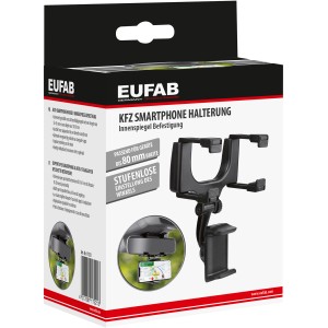 Eufab Kfz-Smartphonehalterung für Innenspiegel, universell passend, zur Befestigung am Rückspiegel.
