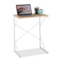 Relaxdays Schreibtisch MDF Metall Weiß Platzsparend 75 cm x 60 cm x 40 cm 4 kg