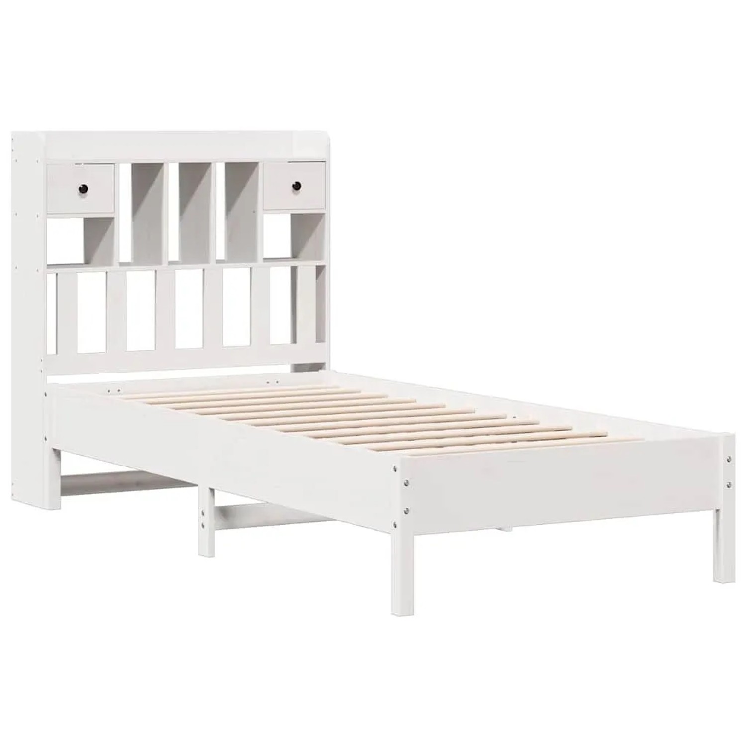 vidaXL Massivholzbett mit Regal ohne Matratze Weiß 75x190 cm Kiefer 3322934 günstig online kaufen