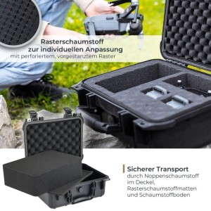 HMF ODK100 Outdoor Foto Kamerakoffer Transportkoffer Rasterschaumstoff 34 x 29 x 15 cm