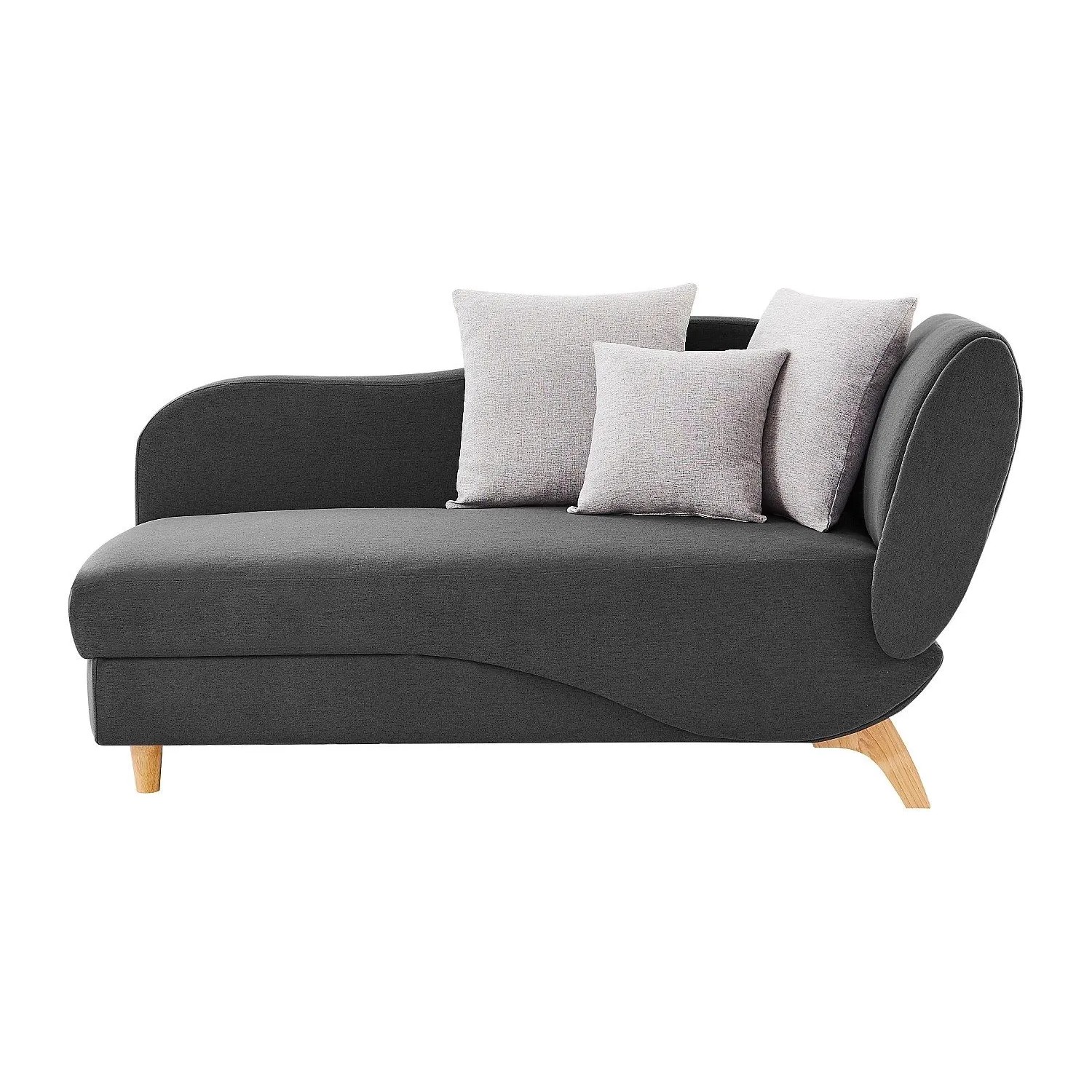 Vente-unique Recamiere Mit Schlaffunktion Penelope Anthrazitgrau 160 cm
