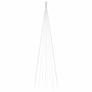 vidaXL LED-Weihnachtsbaum für Fahnenmast, 300 cm hoch, mit 310 kaltweißen Lichterketten in konischer Form.
