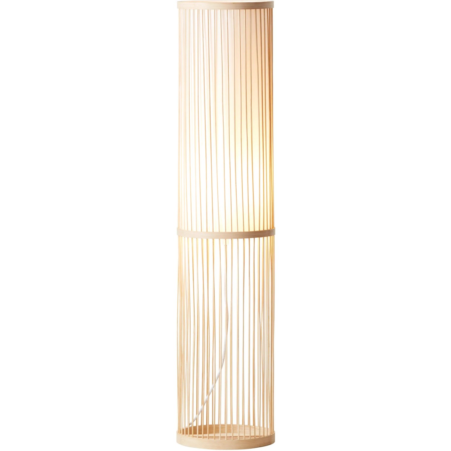 Brilliant Standleuchte Nori, 90cm, Natur/Weiß, Bambus und Textil. Design-Stehlampe für Innenräume.