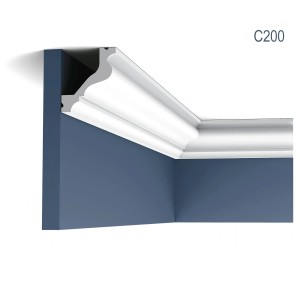 ORAC DECOR C200 LUXXUS Zierleiste, weiße Stuckleiste als Eckleiste an Wand und Decke.