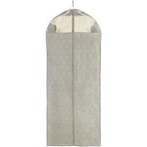 Wenko Kleidersack Balance, 150x60 cm, taupe mit Muster, mit Reißverschluss und Sichtfenster zur Textilaufbewahrung.