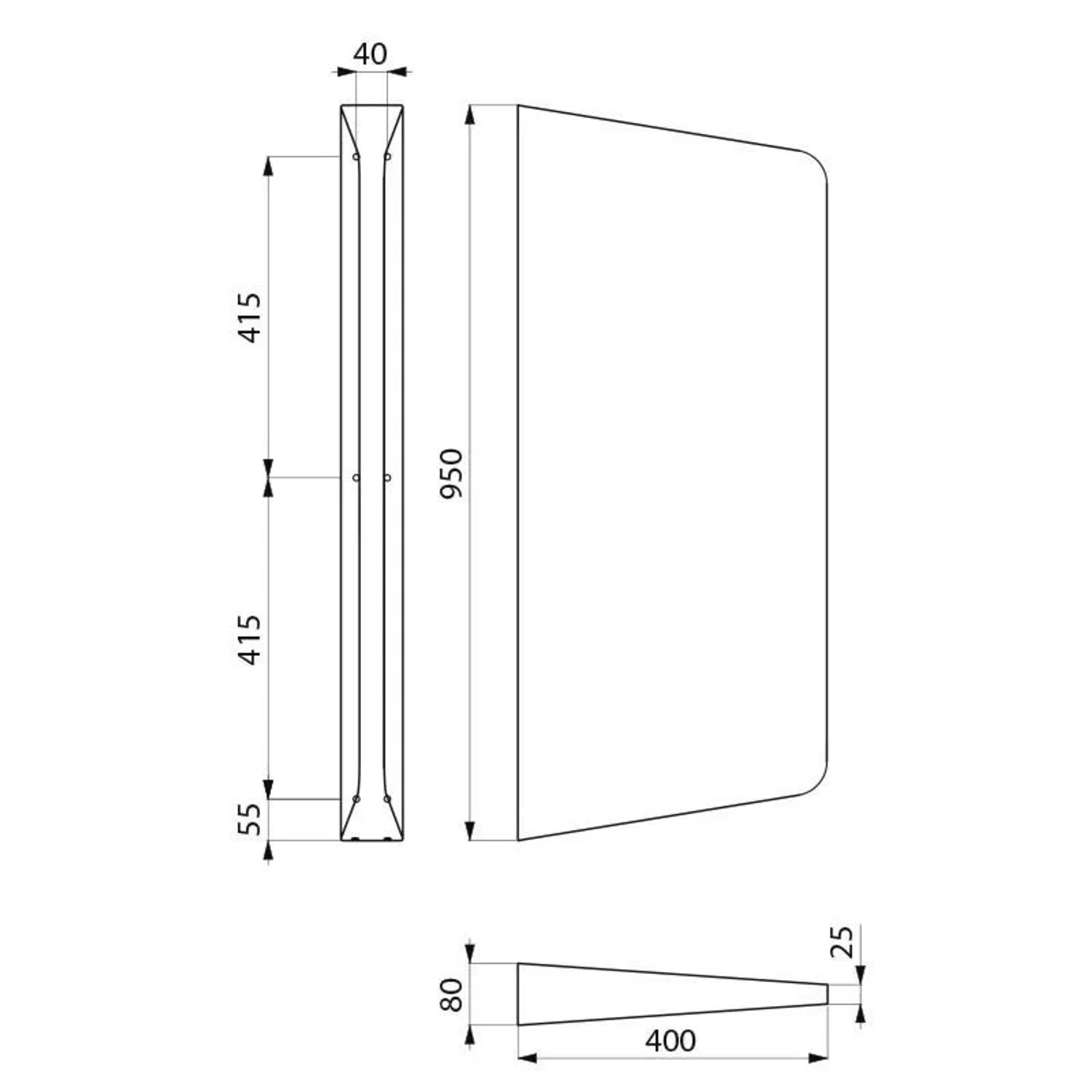 Delabie Urinal-Schamwand LISO XL Edelstahl 1.4301 satiniert