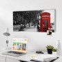 Banjado Magnettafel mit London Motiv, rote Telefonzelle auf Magnetwand im Büro.