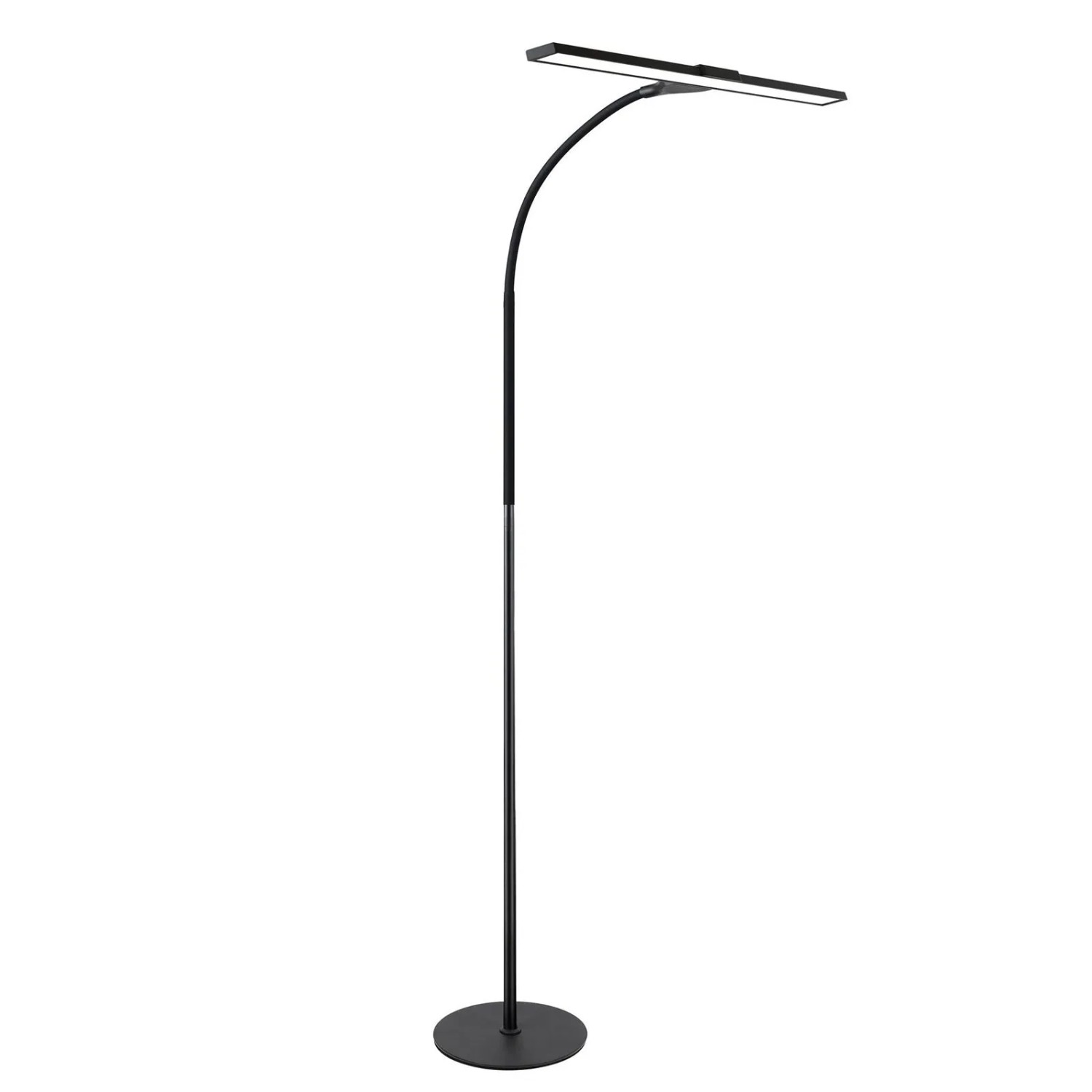 NETTLIFE Dimmbare Led-stehlampe Fürs Wohnzimmer Schwarz Moderne 10-w-touch-schreibtischlampe mit Timer Verstellbarer Schwanenhals Nachttischlampe