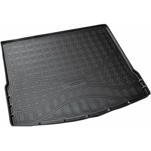 Schwarze Gummi Kofferraumwanne für VW Tiguan II ab 2016, passend für Varioboden (obere Position).