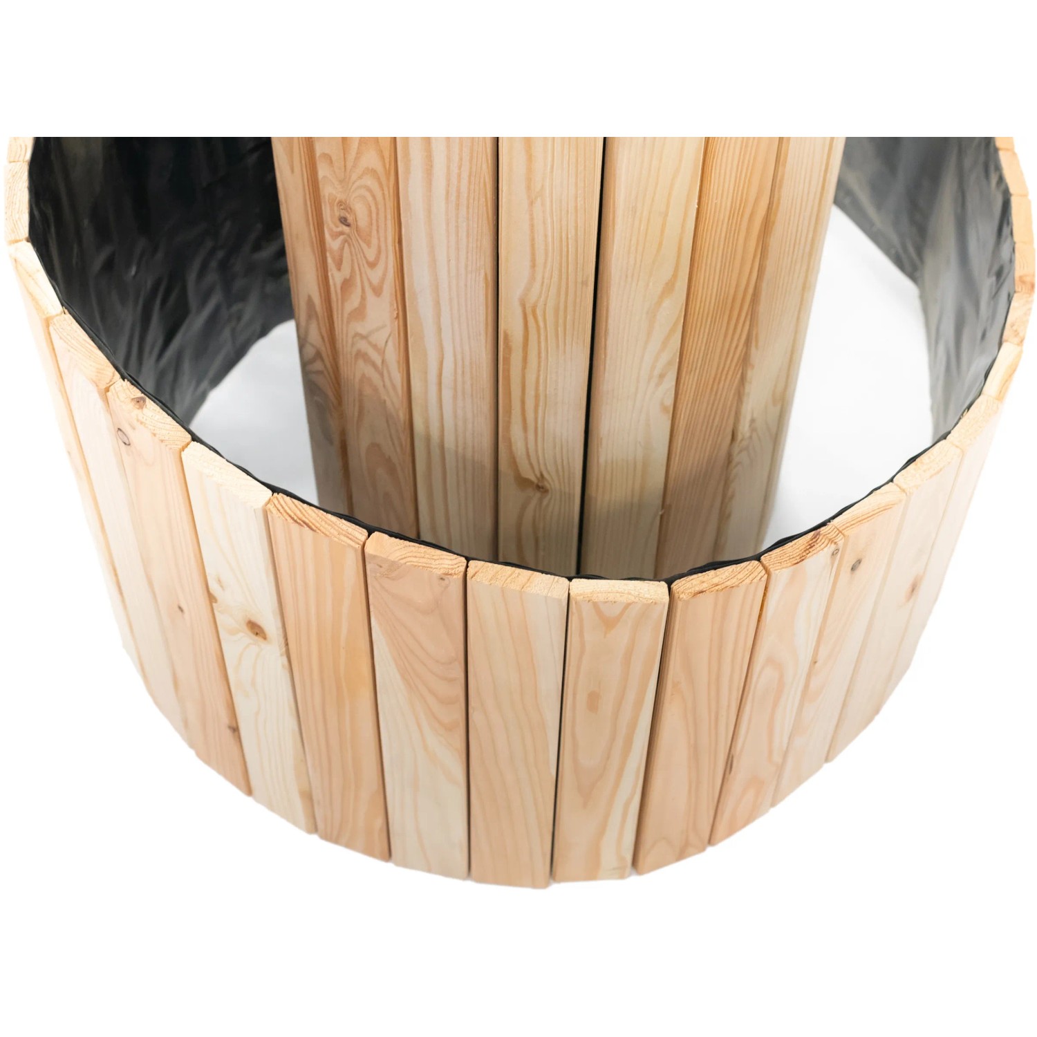 Westmann Kräuterschnecke aus Holz, Ø 55 cm, Natur, Detailansicht der Holzstruktur.