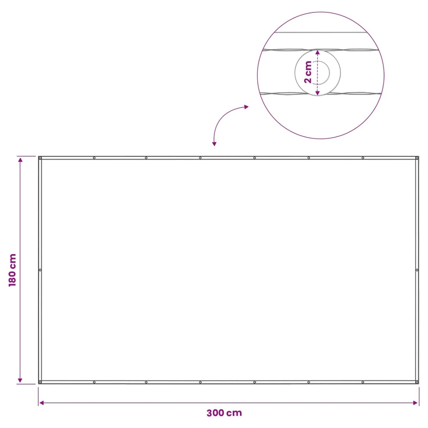 vidaXL Balkon Sichtschutz 180 x 300 cm Stoff mit PU-Beschichtung 42036335