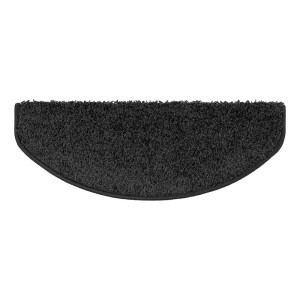 Schwarze, halbrunde Shaggy Stufenmatte Sphinx Hochflor, 23,5x65 cm.