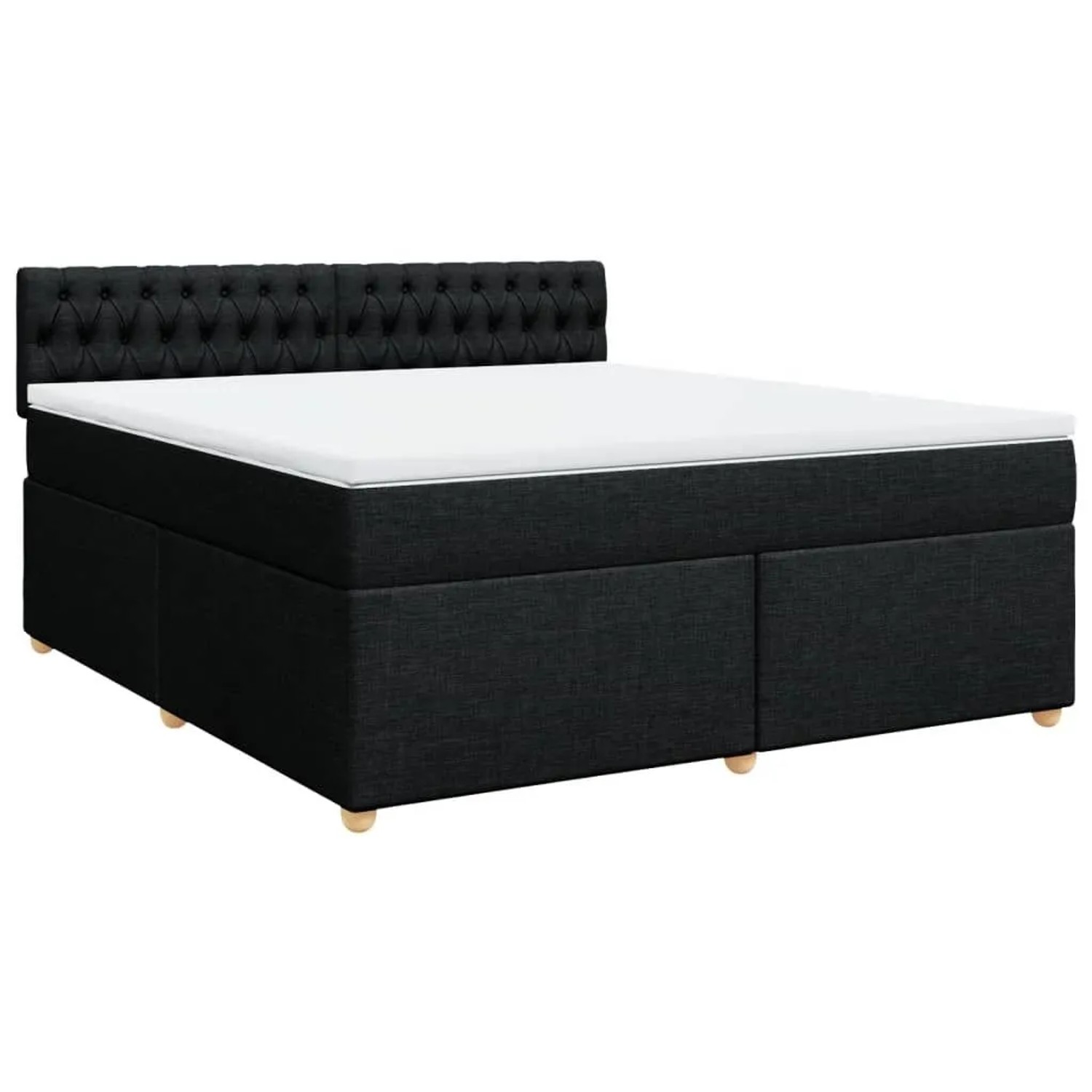 vidaXL Boxspringbett mit Matratze Schwarz 180x200 cm Stoff 3286768 günstig online kaufen