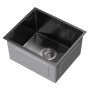 ML-Design Edelstahlspüle, 34x40 cm, anthrazit, eckig, 1 Becken mit Siphon.