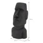 Anthrazitfarbene Moai Figur Rapa Nui (53,5 cm) aus Kunstharz, Dekofigur für Haus und Garten.