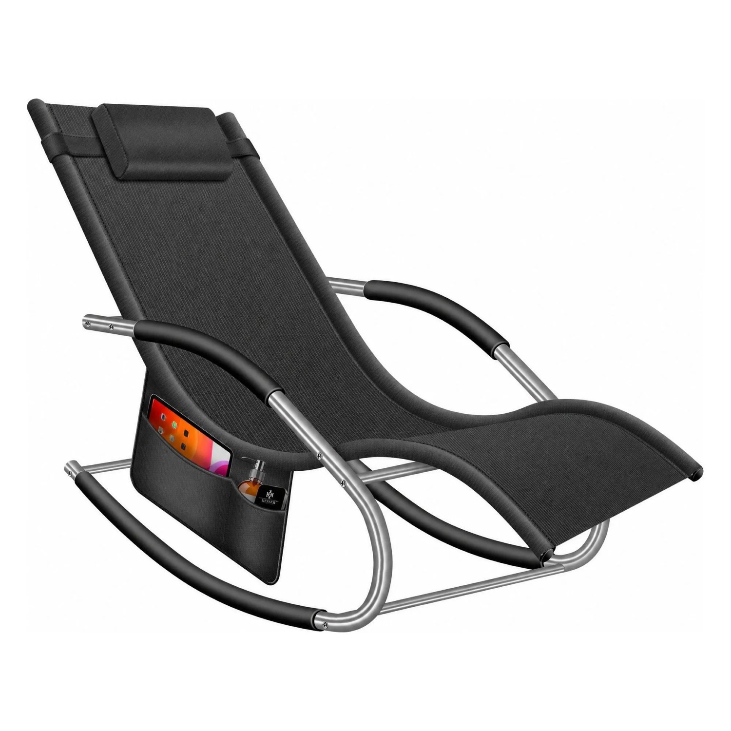 KESSER Sonnenliege Klappbar Ergonomisch Belastbarkeit 150 kg Anthrazit