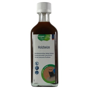 Biopin Holzbeize Eiche, 250ml Flasche. Ölhaltige Beize für unbehandelte Holzoberflächen.