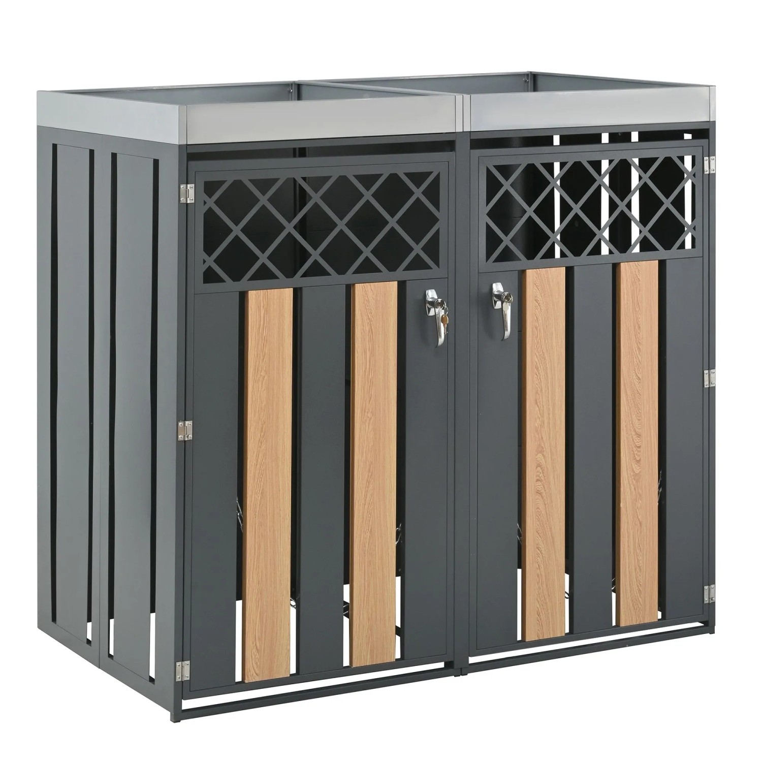 Mülltonnenbox  mit  Trash Storage Compartments Abschließbar&Pflanzfläche