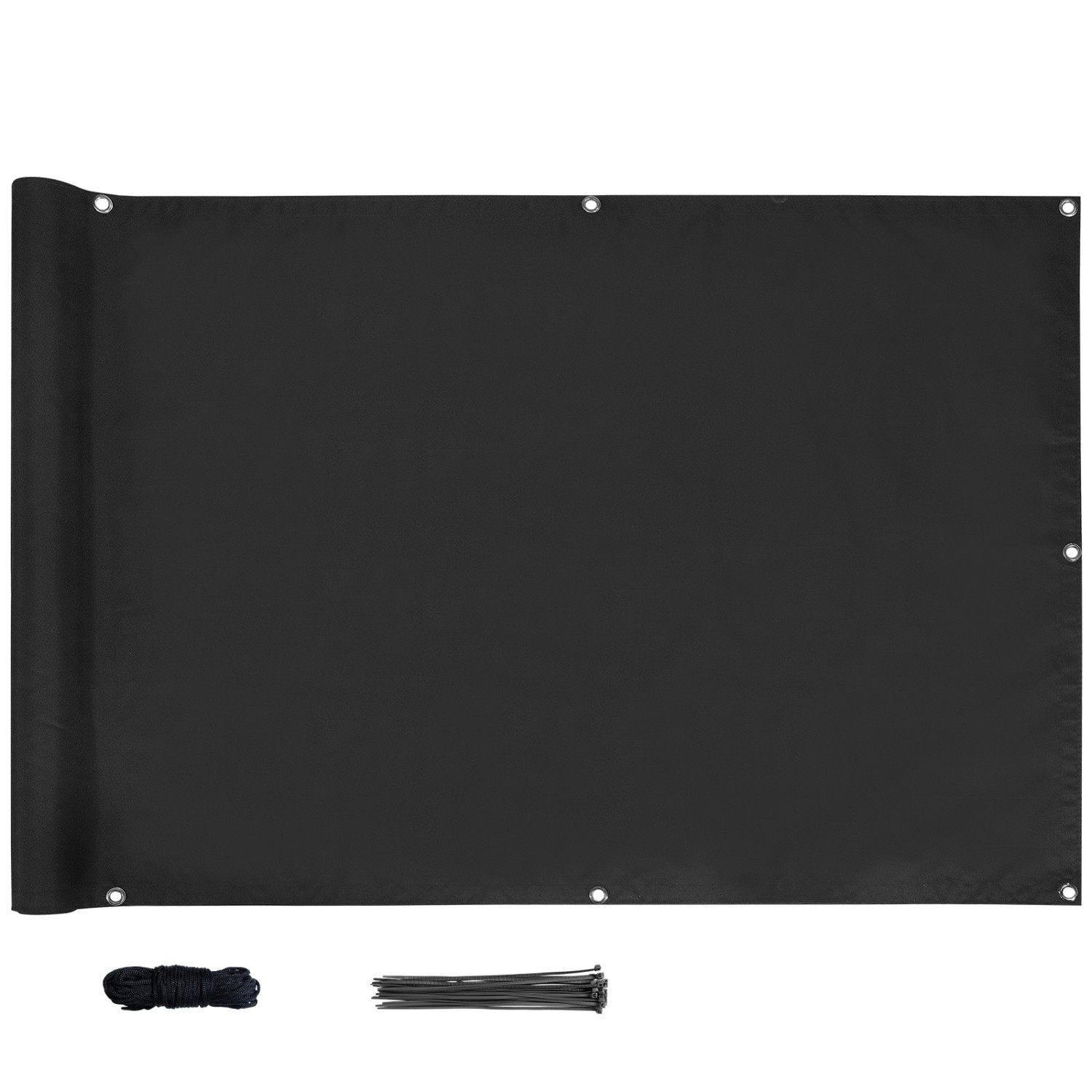 CCLIFE Balkon Sichtschutz Wetterfest Blickdicht 90x500cm Schwarz