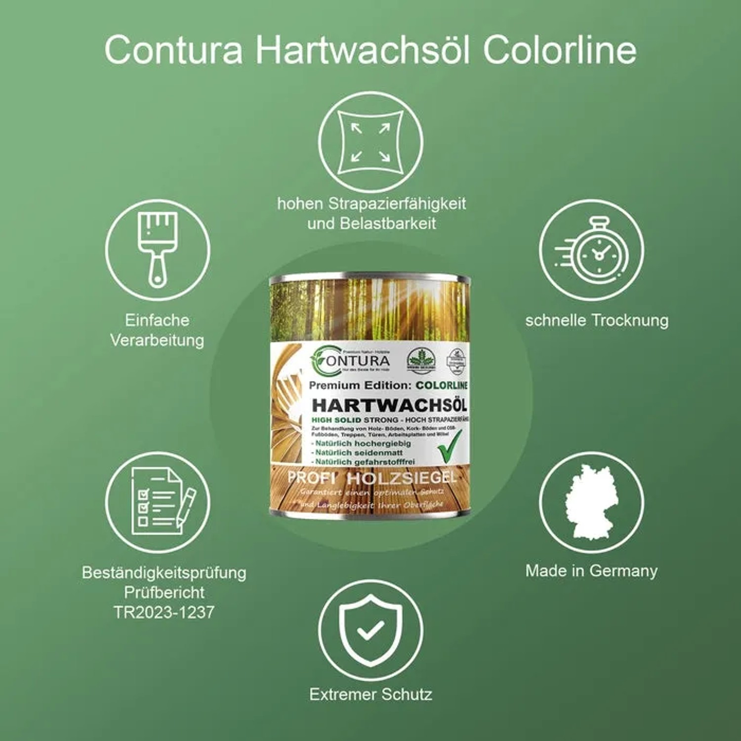 Dose Contura Hartwachsöl Colorline FARBIG, Farbton Havanna, für Holzfußböden und Möbel.