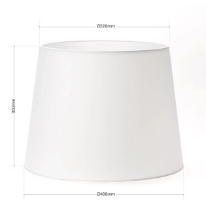 Weißer Orion Lightstyle Lampenschirm aus Stoff, Ø 40 cm, für Stehlampe und E27 Fassung.