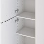 Weißer Held Möbel Midischrank Monza, 40 cm breit, mit offenen Türen und Einlegeböden.
