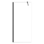 AICA Walk In Duschkabine mit schwarzem Rahmen, 80x200cm, 10mm ESG-Glas Duschwand.