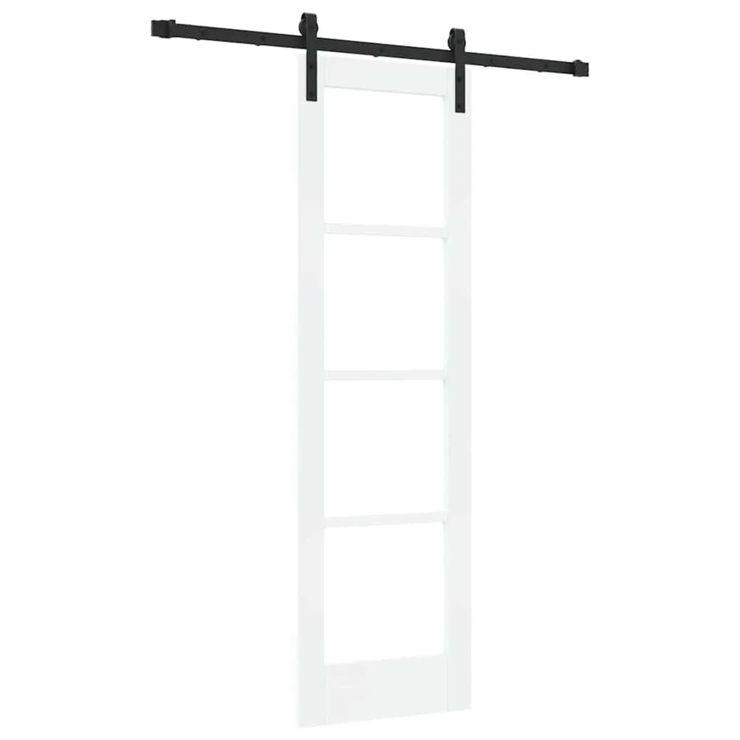 vidaXL Schiebetür ORKDAL Weiß 61 x 198,5 cm Massivholz Kiefer und Glas 3331930