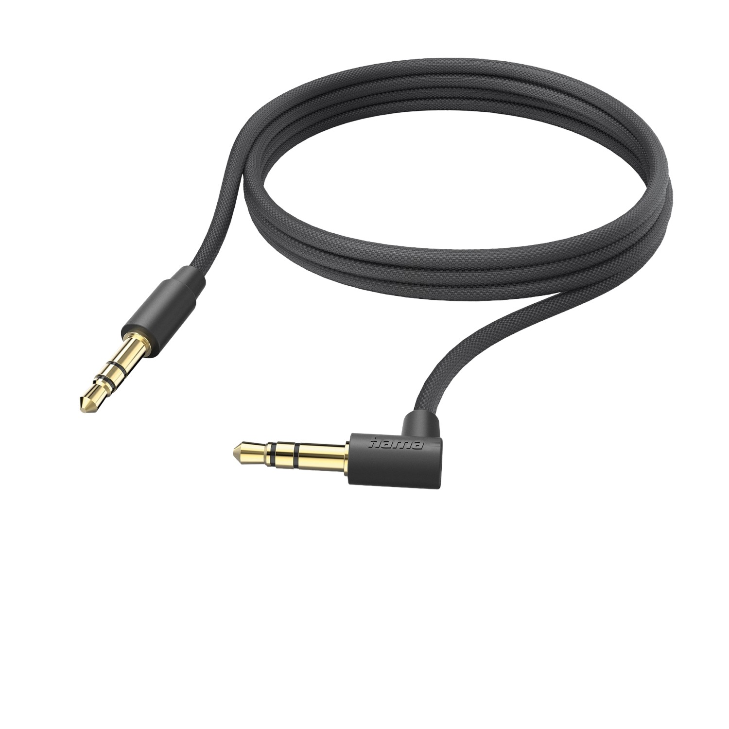 Hama Aux-Kabel 90° Winkelstecker 3,5 mm Klinke 2 m Schwarz