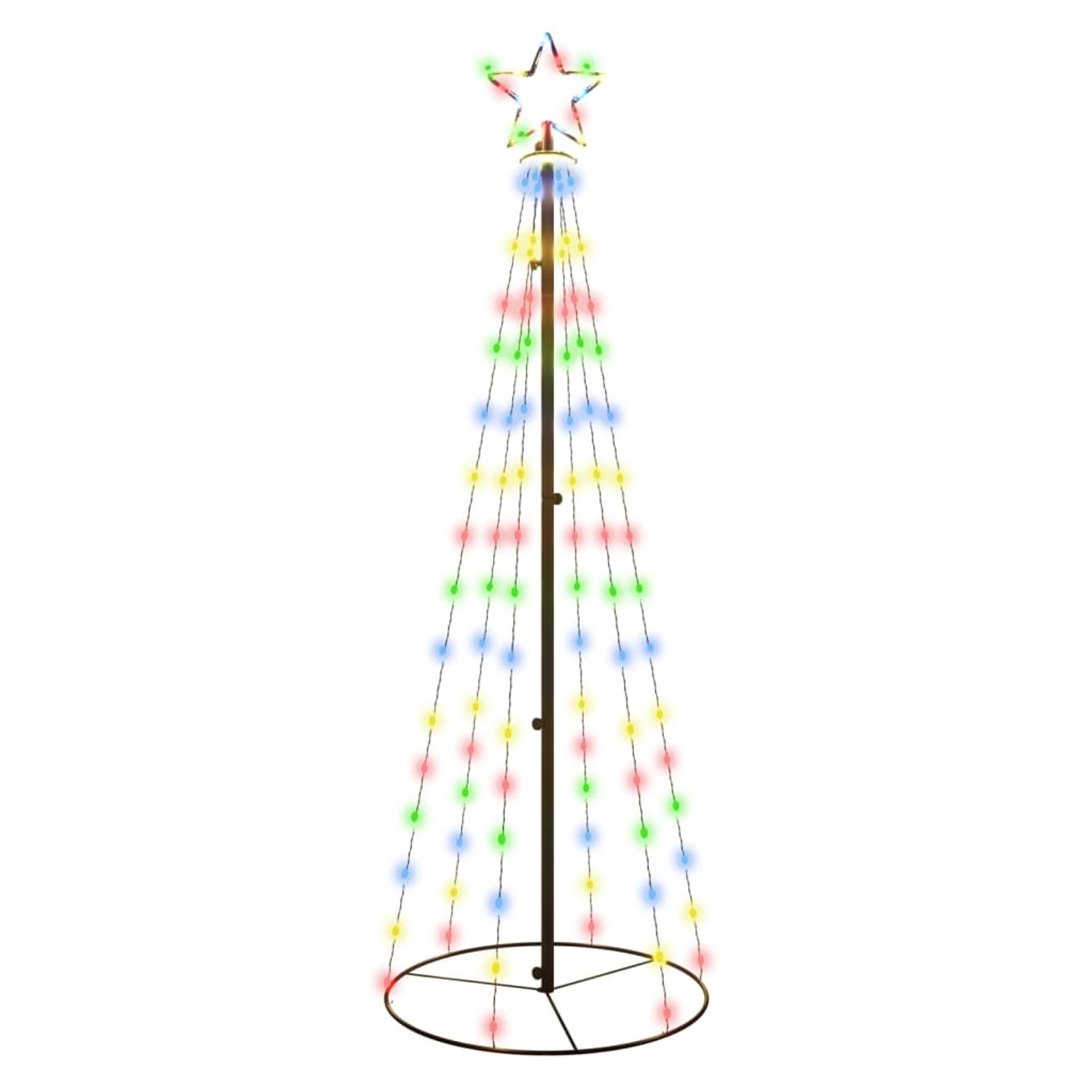 vidaXL LED-Weihnachtsbaum Kegelform Mehrfarbig 108 LEDs 70x180 cm