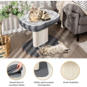 Costway Kratzbaum Klein Hoch Katzen Katzenmöbel Kletterbaum 50cm Grau
