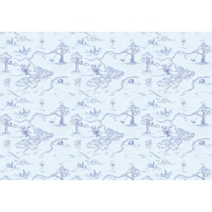 Komar Fototapete Vlies Winnie Pooh Pat, Wald-Motiv in Blau, 400x280 cm.